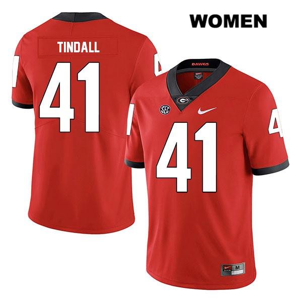 Georgia Bulldogs Women's Channing Tindall #41 NCAA Legend Authentic Red Nike Stitched College Football Jersey HIY8456QE